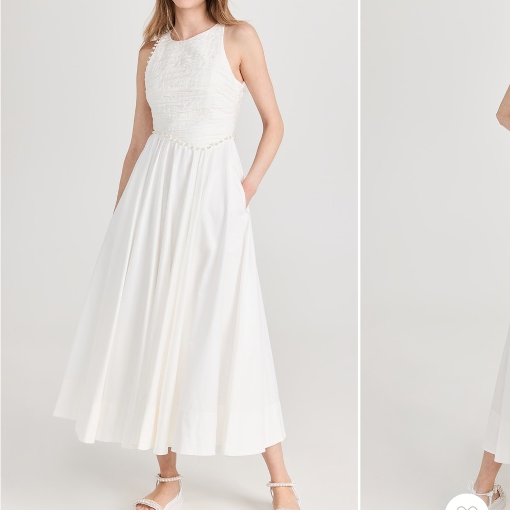 Aje Florence pearl trim midi dress